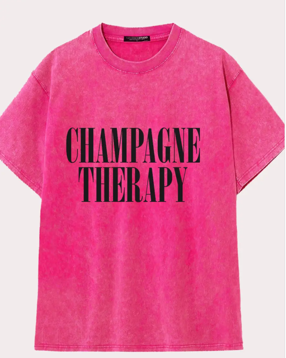 Champagne Therapy Vintage Wash Tee